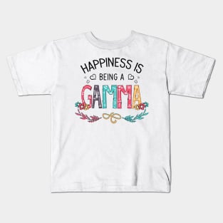 Happiness Is Being A Gamma Wildflowers Valentines Mothers Day Kids T-Shirt